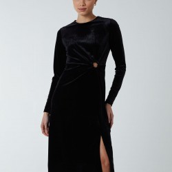 High Neck With Keyhole Detail & Long Sleeve Dress