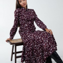 Shirt Midi Dress With Godet Hem