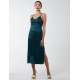 Jacquared Satin Slip Dress