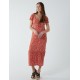 Shirred Sweetheart Midi Dress