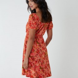 Shirred Sweetheart Mini Dress