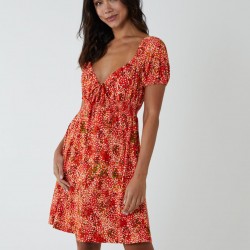 Shirred Sweetheart Mini Dress