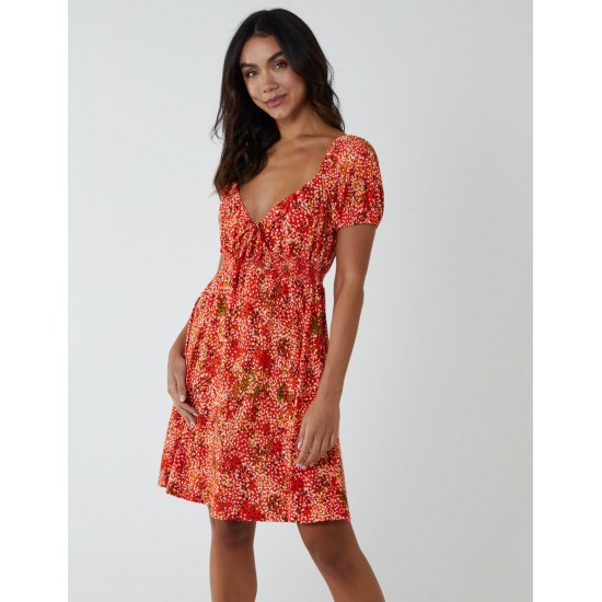 Shirred Sweetheart Mini Dress