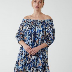 Sheared Neck Bardot Dress