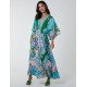 V Neck Flutter Sleeve Maxi Dress