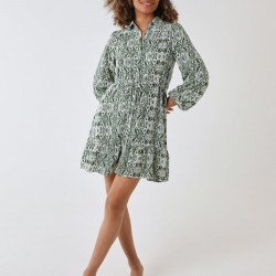 Long Sleeve Mini Shirt Dress