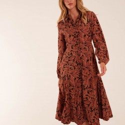 Godet Midi Shirt Dress