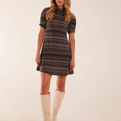 Zig Zag Printed Smock Mini Dress