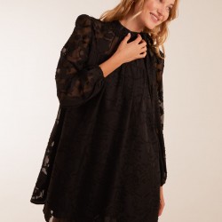 Jacquard Bow Smock Dress