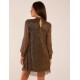 High Neck Shift Metallic Dress