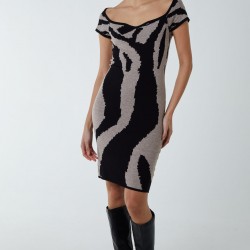 Heart Neckline Animal Dress