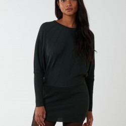 Batwing Ribbed Hem Tunic