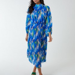 Tetris High Neck Pleated Dress