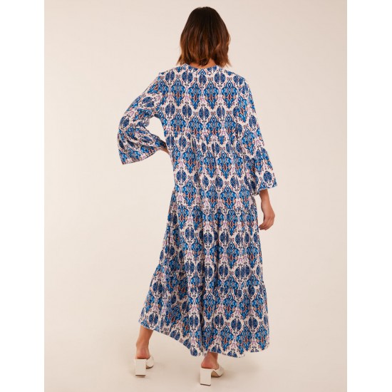 Damask Button Down Maxi Dress