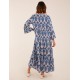 Damask Button Down Maxi Dress