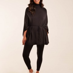 Roll Neck Drawstring Poncho