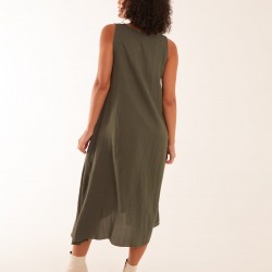 Linen A Line Midi Dress