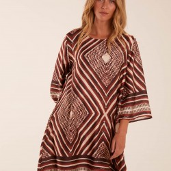 Aztec Border Straight Line Midi Dress