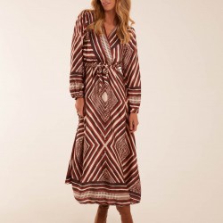 Aztec Wrap Maxi Dress