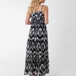 Brushed Print Wrap Dress