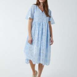 Broderie Angel Sleeve Midi Dress