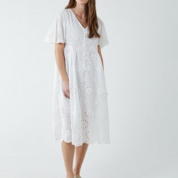 Broderie Angel Sleeve Midi Dress