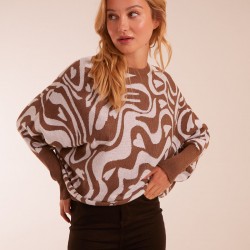 Geometric Swirl Batwing Jumper