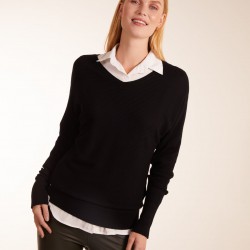 V Neck Ribbed Jumper