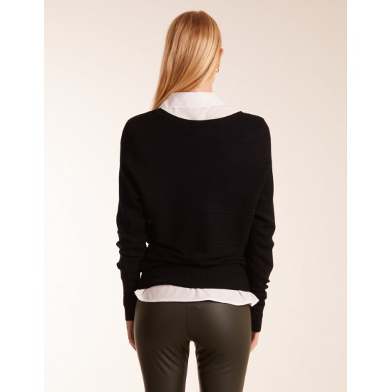 V Neck Ribbed Jumper