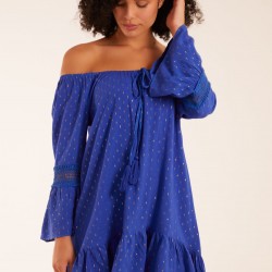 Bardot Tunic Dress With Frill Hem