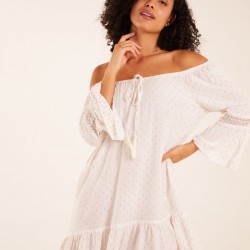 Bardot Tunic Dress With Frill Hem