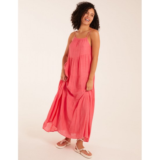 Drawstring Tier Maxi Dress