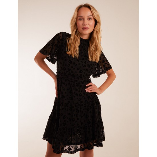 Angel Sleeve Velvet Burnout Dress