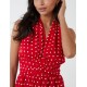 Polka Dot Halter Neck Maxi Dress